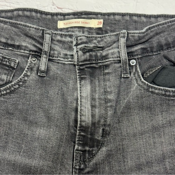 Levi’s 721 Women’s high rise skinny stretchy jeans in charcoal grey size 28 EuC - Picture 9 of 15